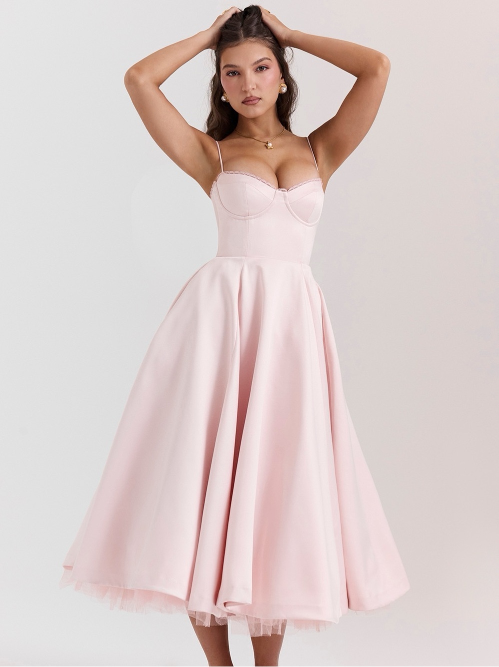 House of CB Mademoiselle Dress in the color Pink Salt Size Medium with tags!